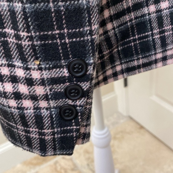 Metro Style Wool blend Blazer jacket Womens 20 black/pink pockets Dark Academia - Picture 6 of 11